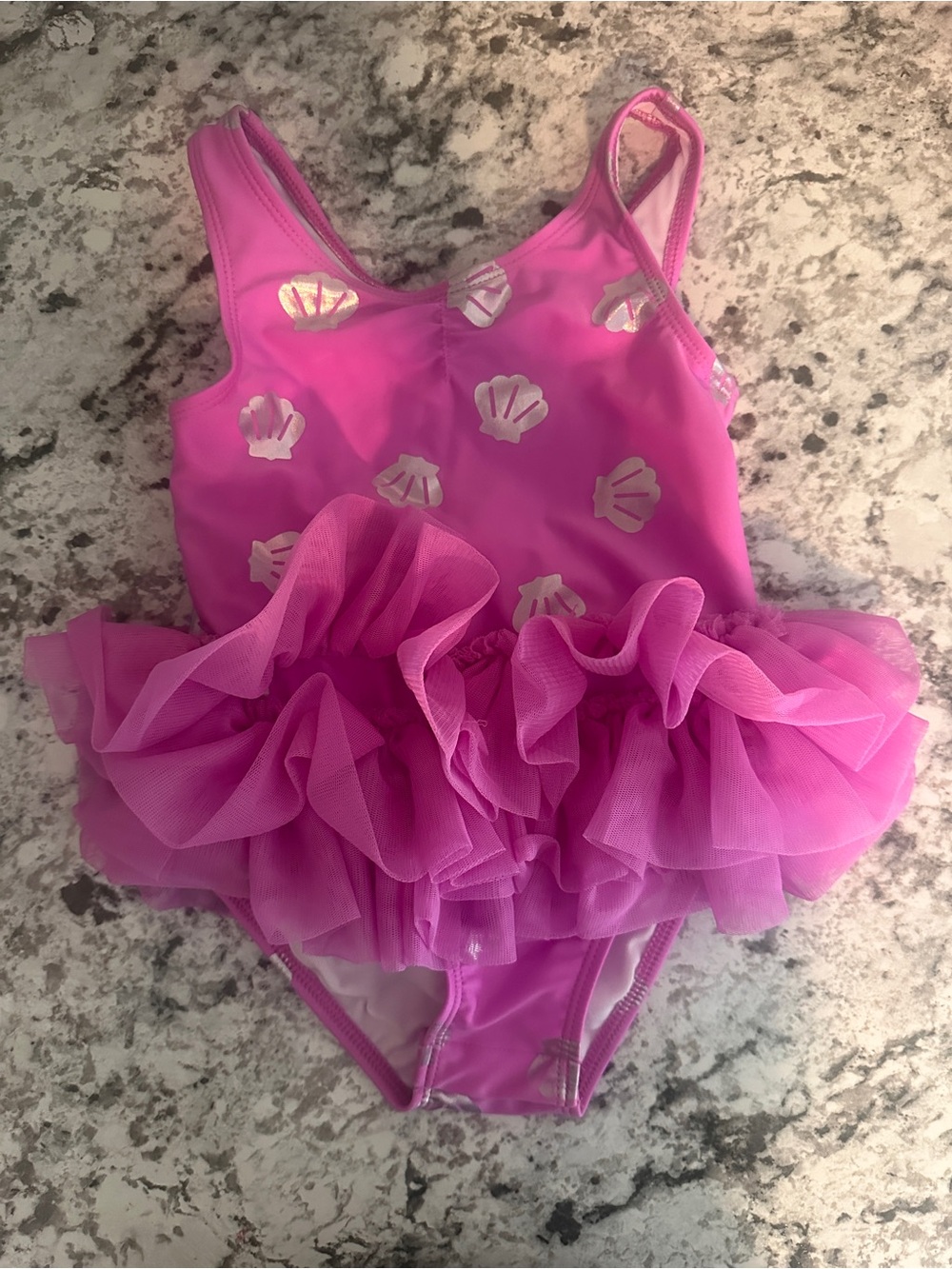 Cat & Jack Pink Girls' Swimsuit with Ruffle Skirt